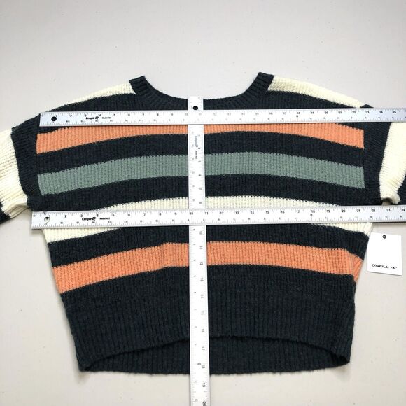 Oneill Women's Size M Sand Dune Striped Long Sleeve Pullover Sweater, NWT - Picture 3 of 11